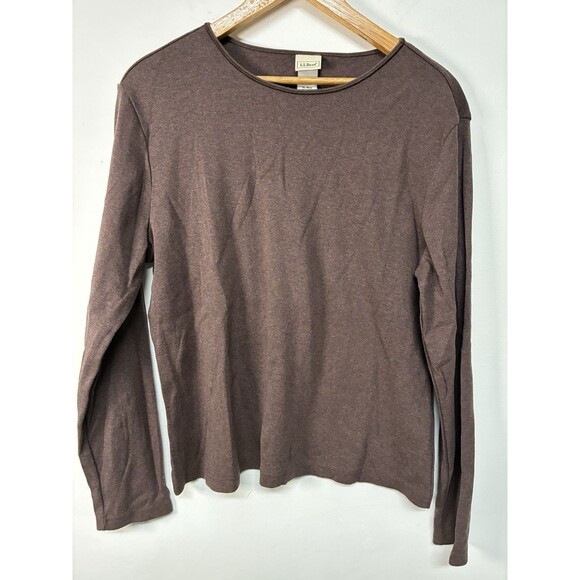 L.L. Bean Tops - LL Bean Long Sleeve T Shirt Women’s XL Brown 100 Cotton Outdoor Lounge